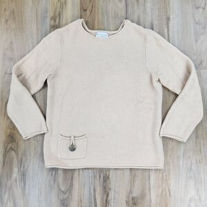 🍑White Stag Tan Textured Long Sleeve Sweater Medium